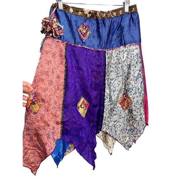 Silly Yeti Y2K Boho Fairy Whimsical Skirt Midi Hippie Nepal Funky Indian Color - Picture 2 of 12